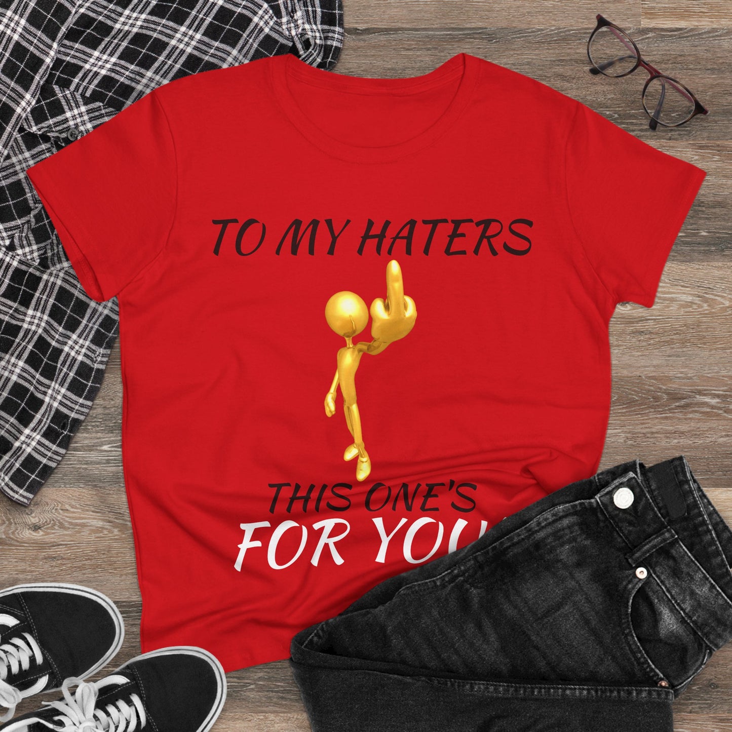 Funny Middle Finger Graphic Tee- Women's