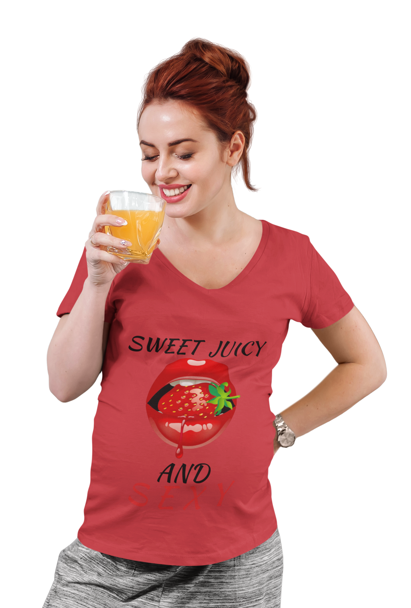 "Sweet Juicy and Sexy" Ladies V-Neck Tee