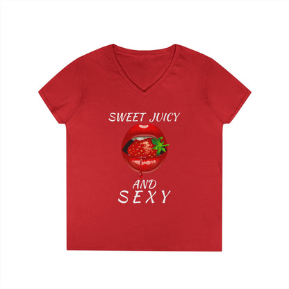 "Sweet Juicy and Sexy" Ladies V-Neck Tee