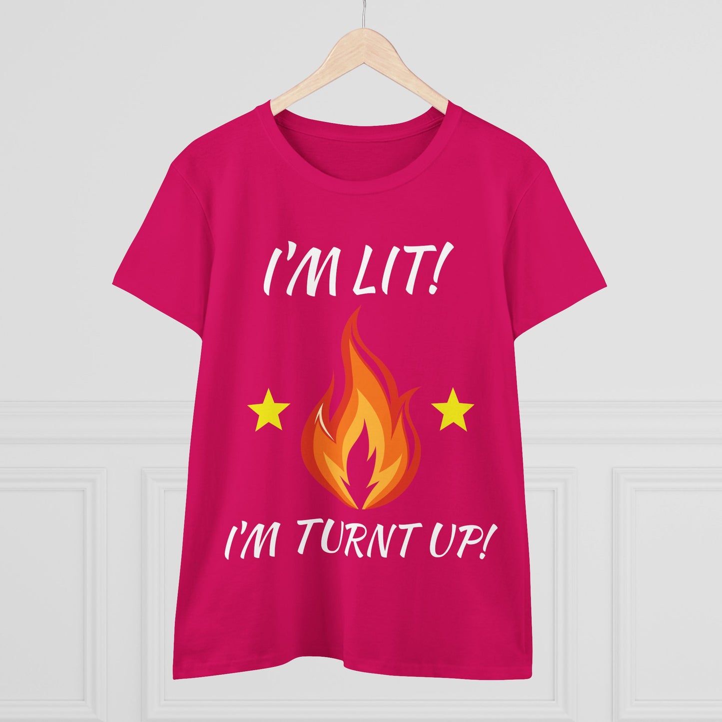 "I'm Lit! I'm Turnt Up!" Flame Graphic Tee