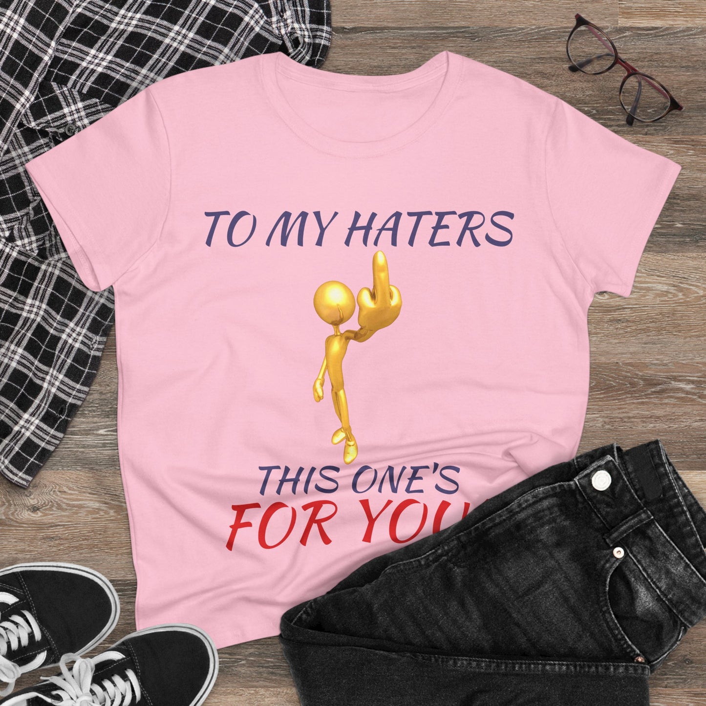 Funny Middle Finger Graphic Tee- Women's