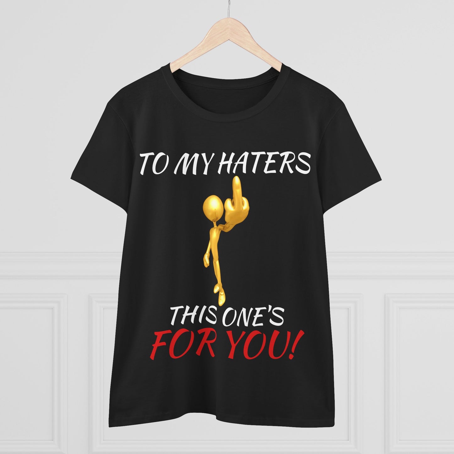 Funny Middle Finger Graphic Tee- Women's