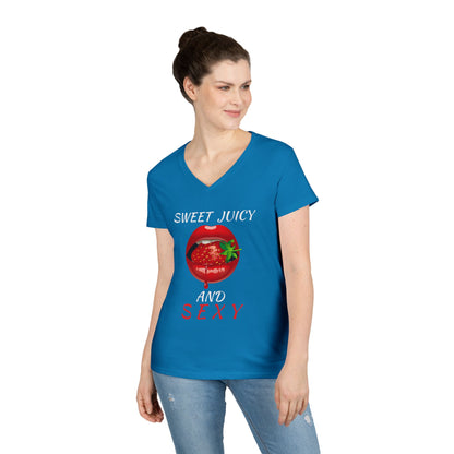 "Sweet Juicy and Sexy" Ladies V-Neck Tee