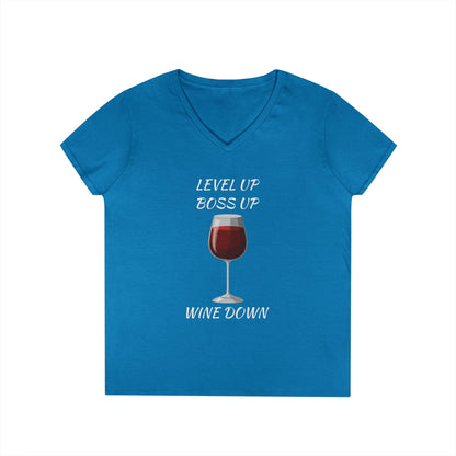 "Wine Down" V-Neck Tee