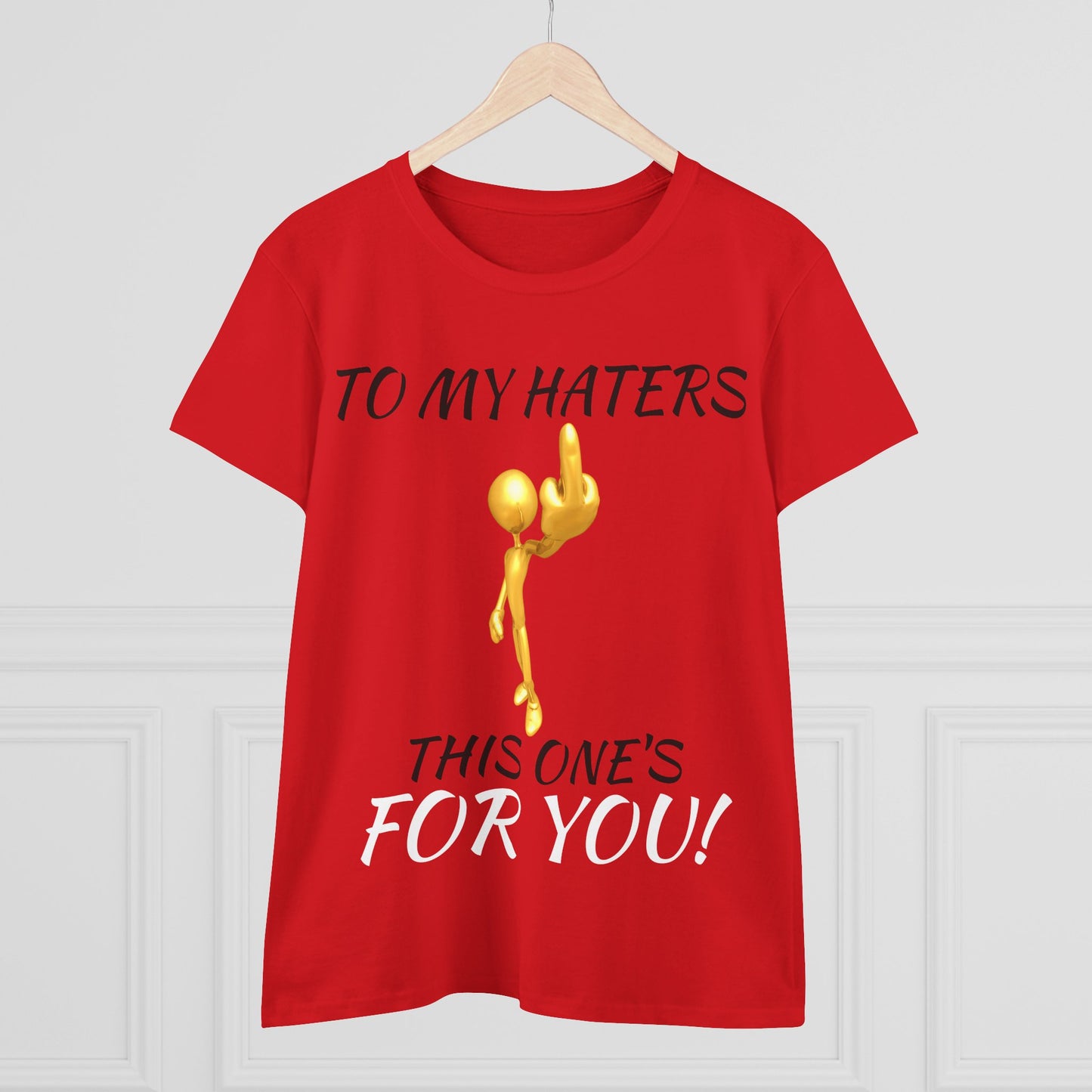 Funny Middle Finger Graphic Tee- Women's