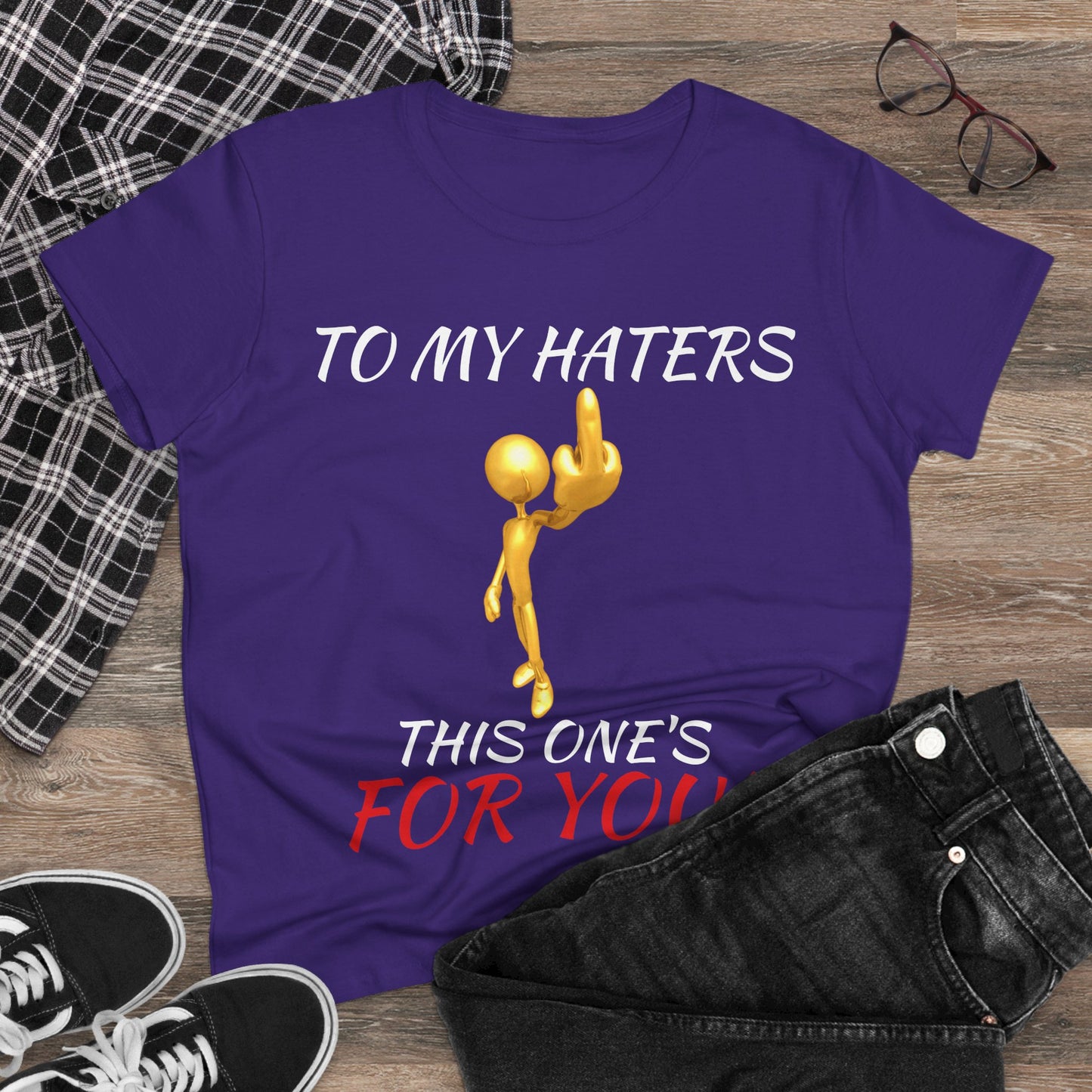 Funny Middle Finger Graphic Tee- Women's