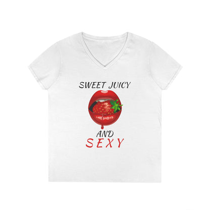 "Sweet Juicy and Sexy" Ladies V-Neck Tee