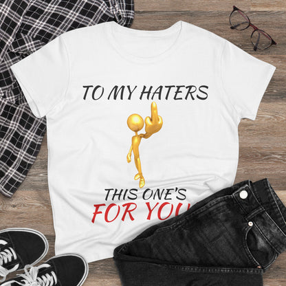 Funny Middle Finger Graphic Tee- Women's