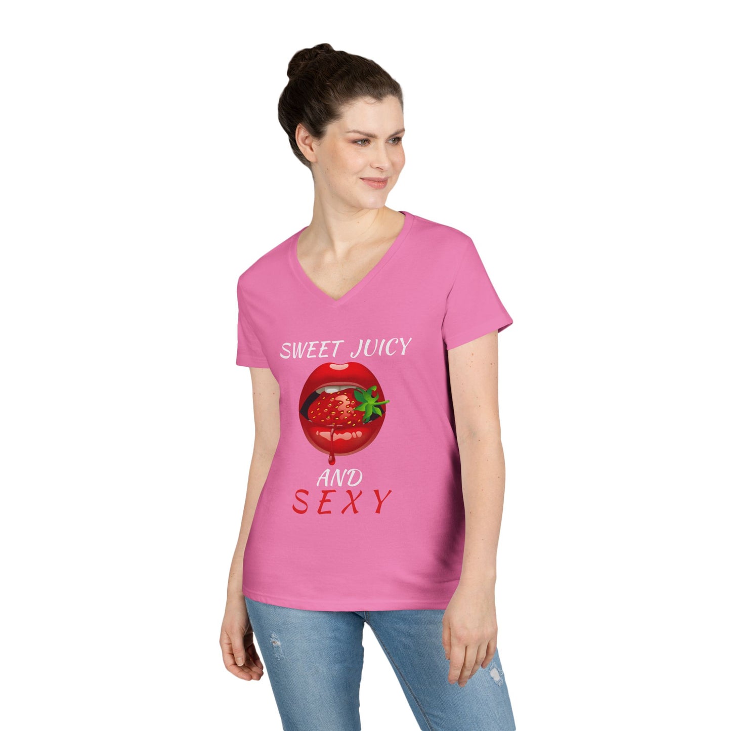 "Sweet Juicy and Sexy" Ladies V-Neck Tee