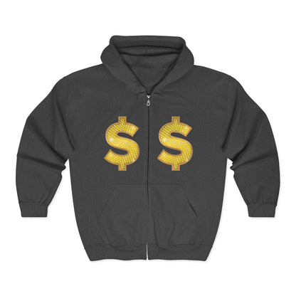 Dollar Sign Full-Zip Hoodie