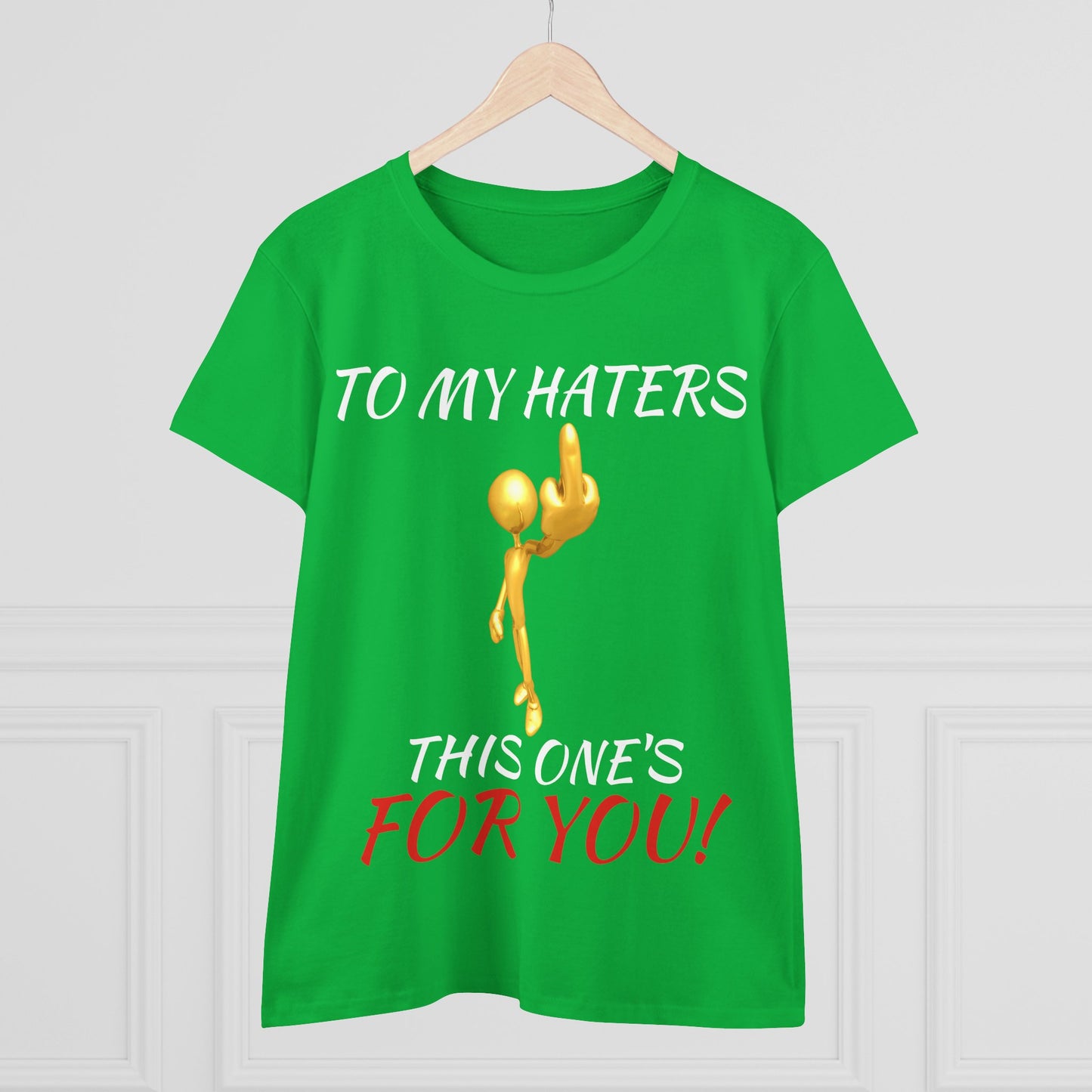 Funny Middle Finger Graphic Tee- Women's
