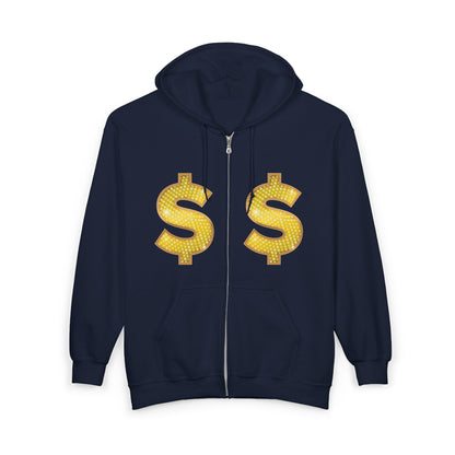 Dollar Sign Full-Zip Hoodie