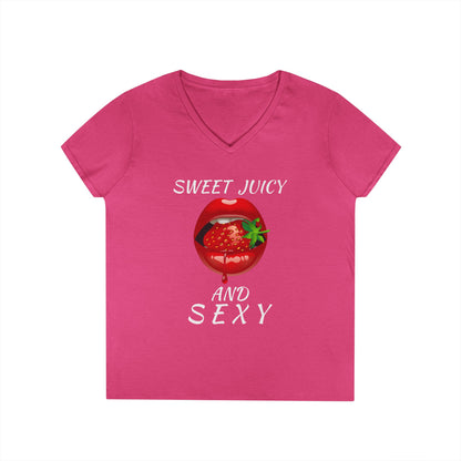 "Sweet Juicy and Sexy" Ladies V-Neck Tee