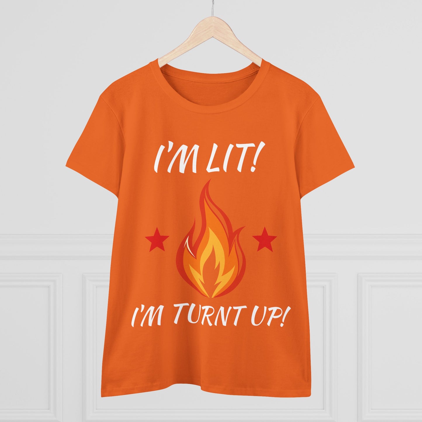 "I'm Lit! I'm Turnt Up!" Flame Graphic Tee