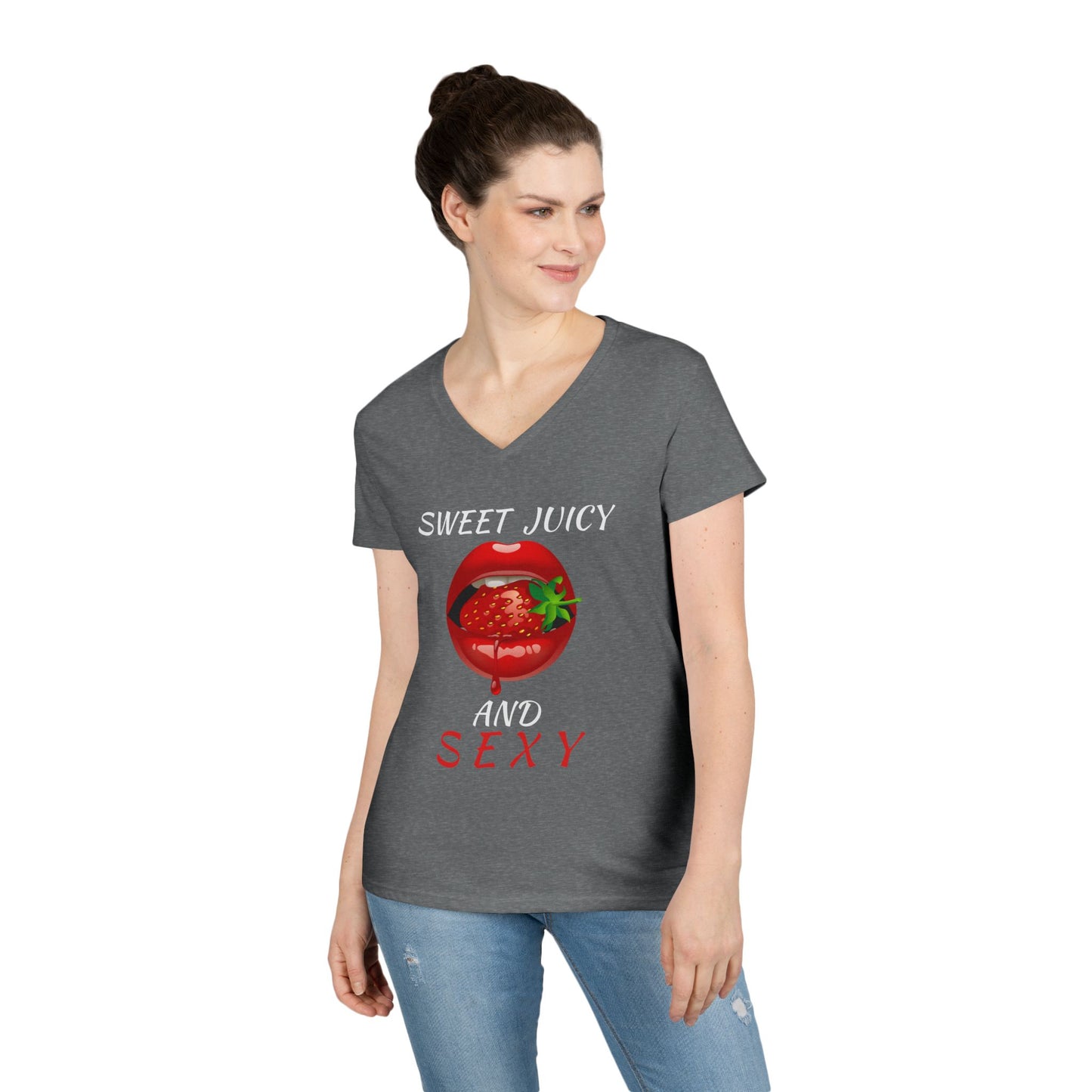 "Sweet Juicy and Sexy" Ladies V-Neck Tee