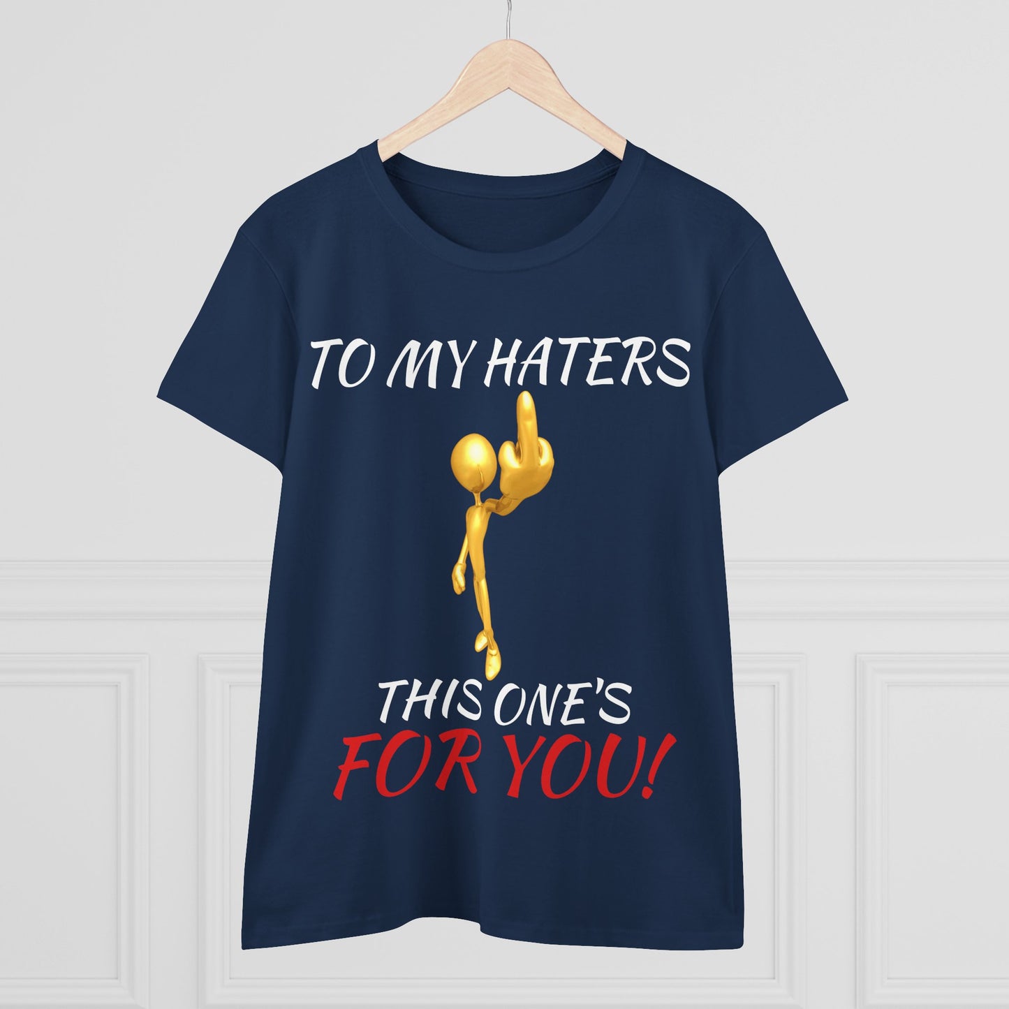Funny Middle Finger Graphic Tee- Women's