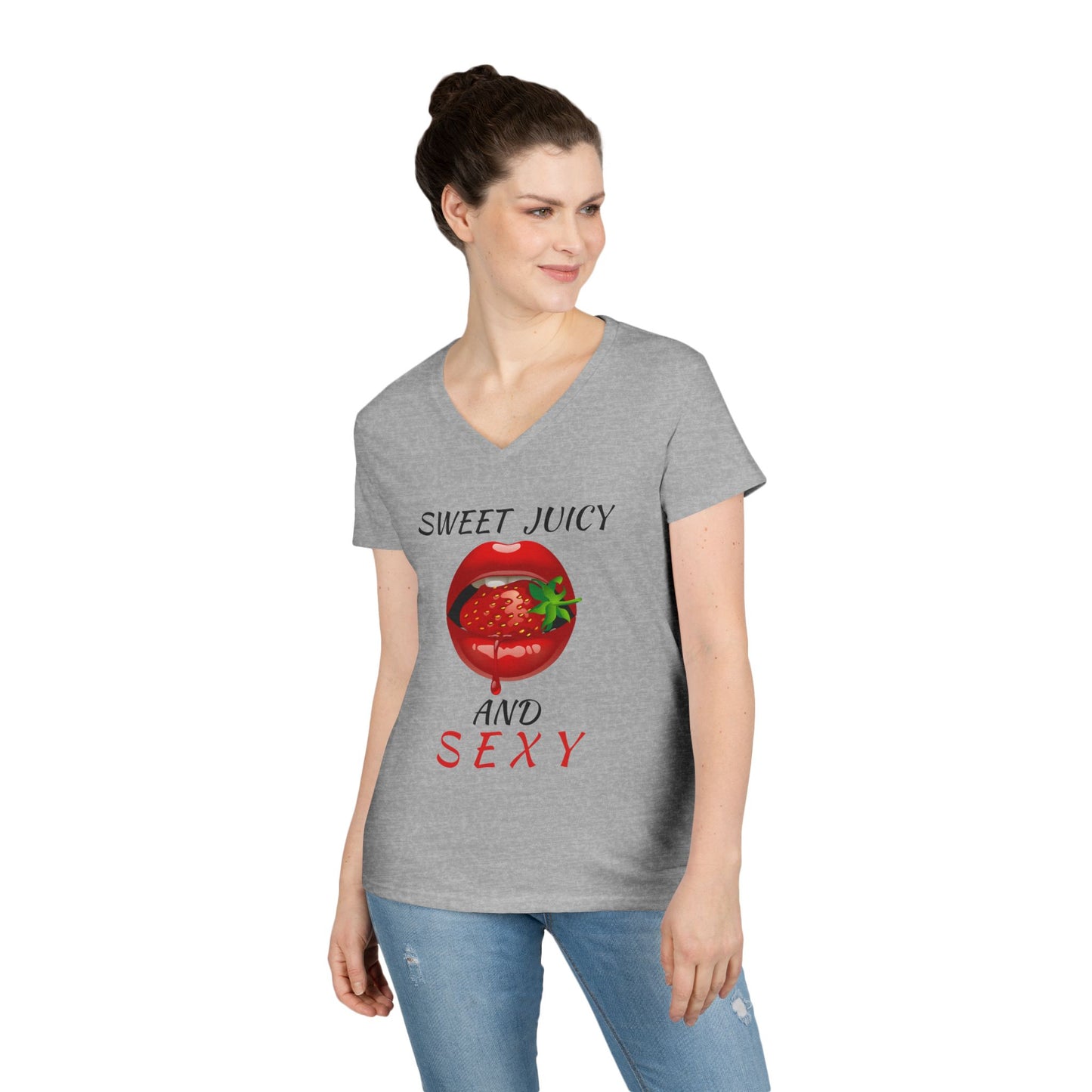 "Sweet Juicy and Sexy" Ladies V-Neck Tee