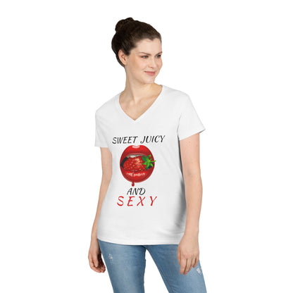 "Sweet Juicy and Sexy" Ladies V-Neck Tee