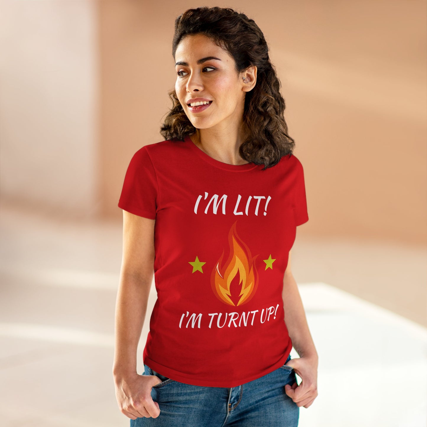 "I'm Lit! I'm Turnt Up!" Flame Graphic Tee