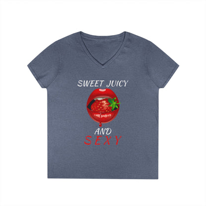 "Sweet Juicy and Sexy" Ladies V-Neck Tee