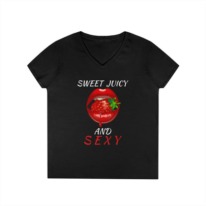 "Sweet Juicy and Sexy" Ladies V-Neck Tee