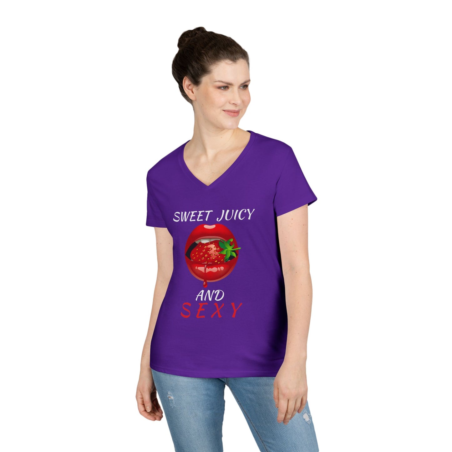 "Sweet Juicy and Sexy" Ladies V-Neck Tee