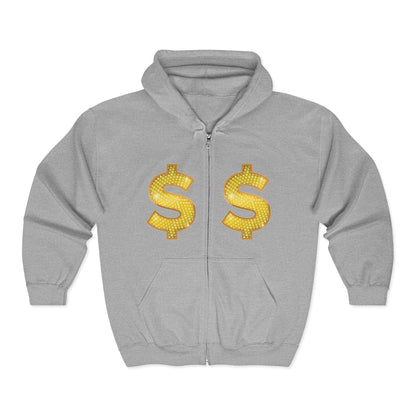 Dollar Sign Full-Zip Hoodie