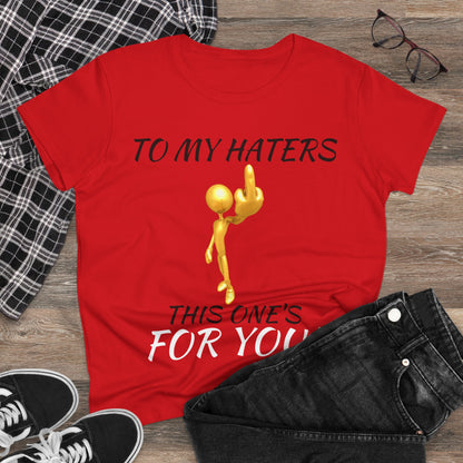 Funny Middle Finger Graphic Tee- Women's