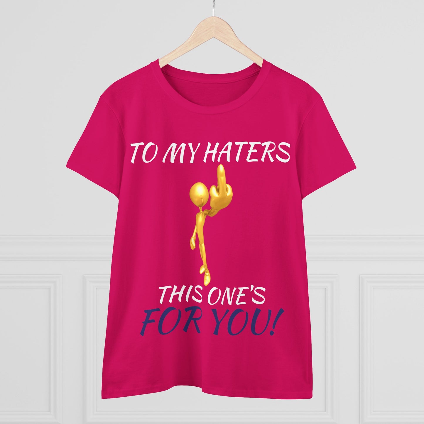 Funny Middle Finger Graphic Tee- Women's