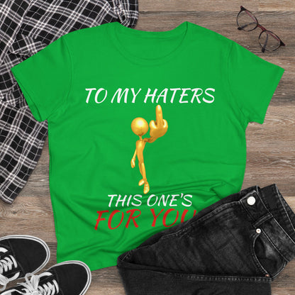 Funny Middle Finger Graphic Tee- Women's