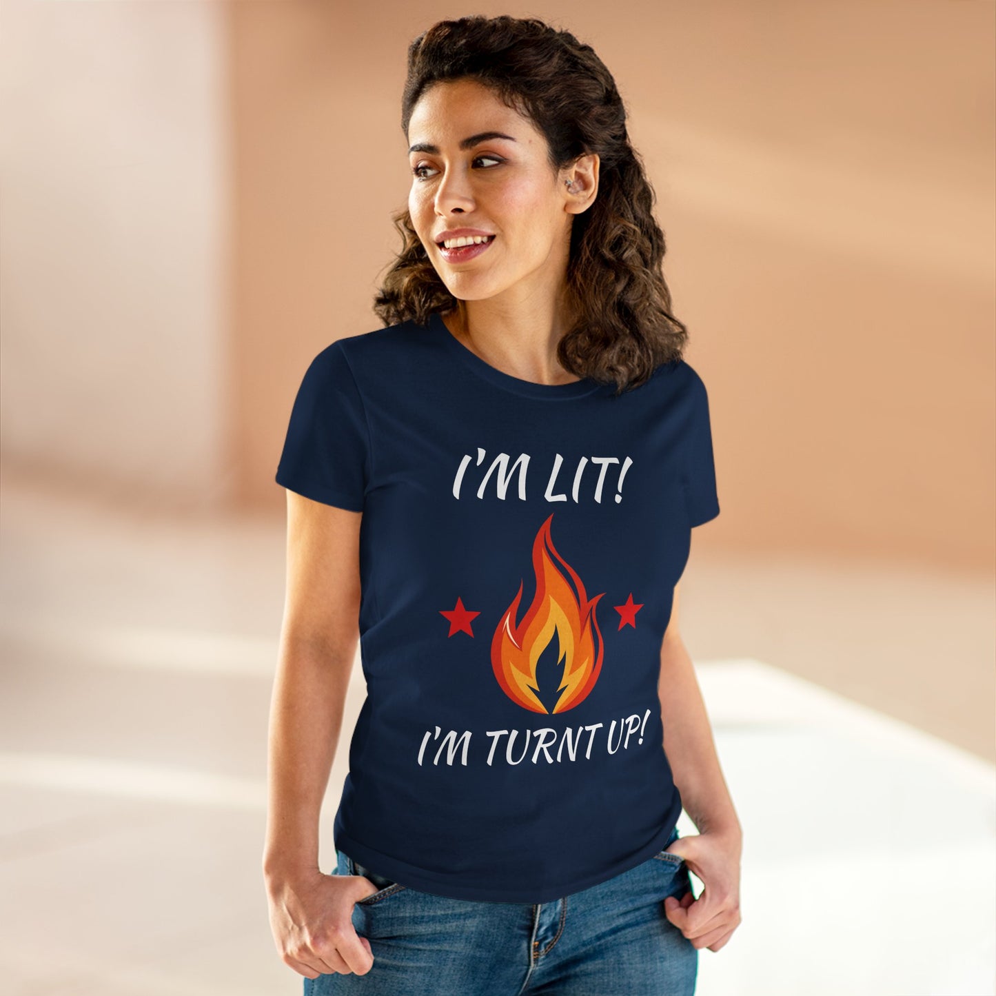 "I'm Lit! I'm Turnt Up!" Flame Graphic Tee