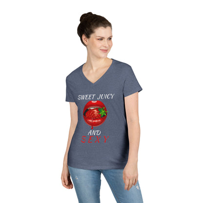 "Sweet Juicy and Sexy" Ladies V-Neck Tee