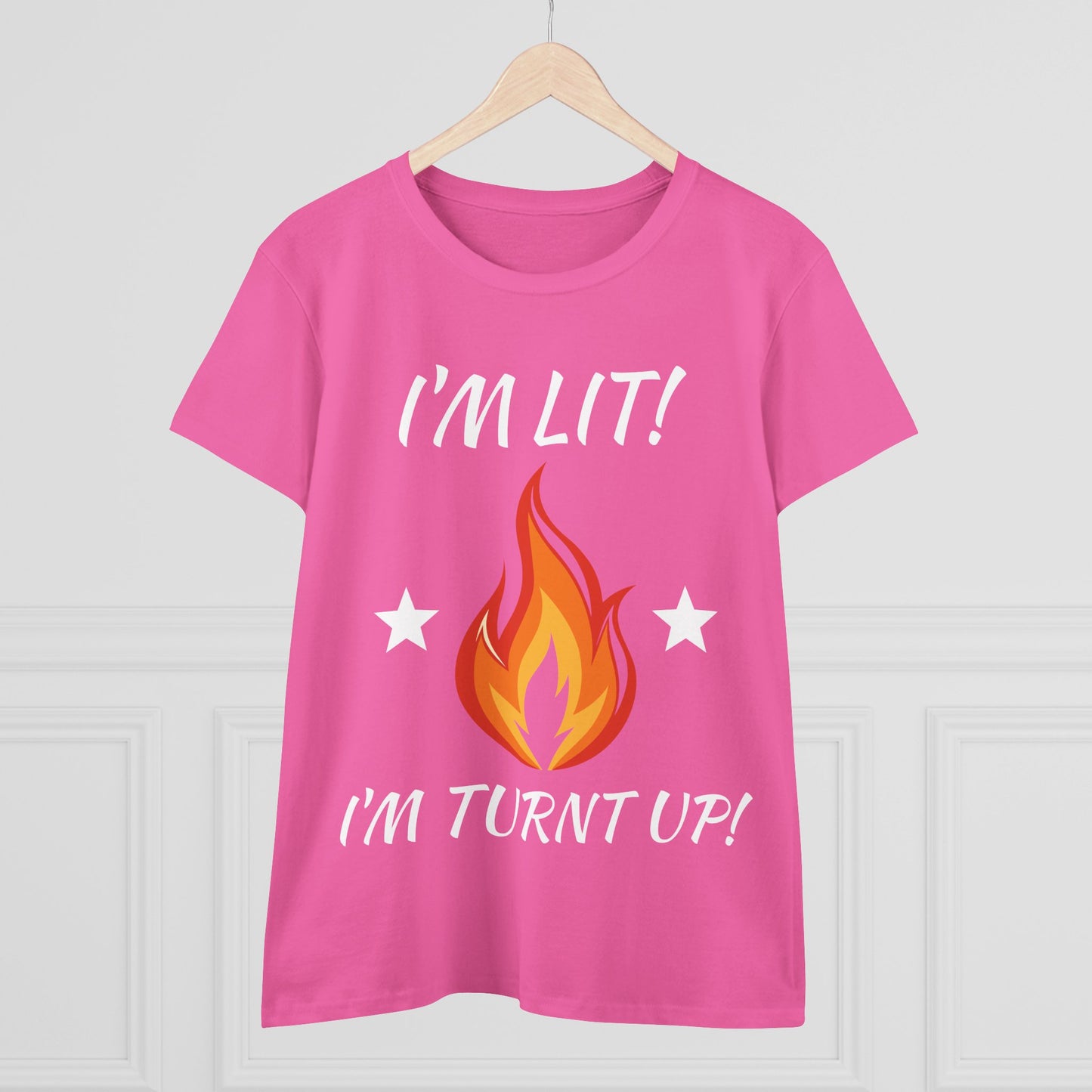 "I'm Lit! I'm Turnt Up!" Flame Graphic Tee