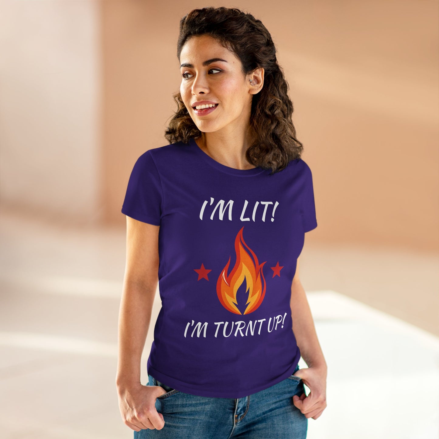 "I'm Lit! I'm Turnt Up!" Flame Graphic Tee