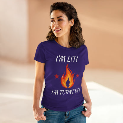 "I'm Lit! I'm Turnt Up!" Flame Graphic Tee