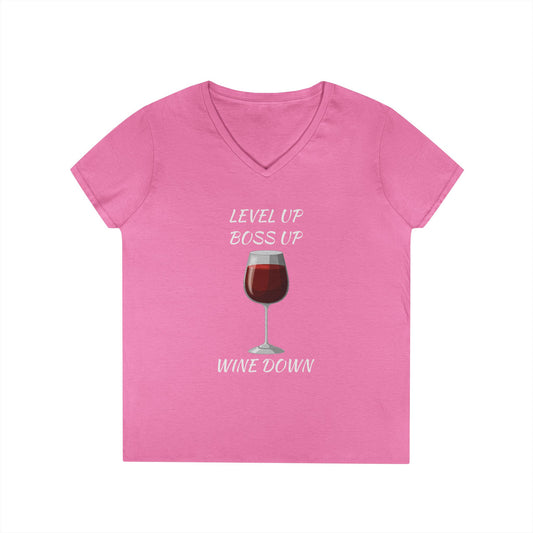 "Wine Down" V-Neck Tee