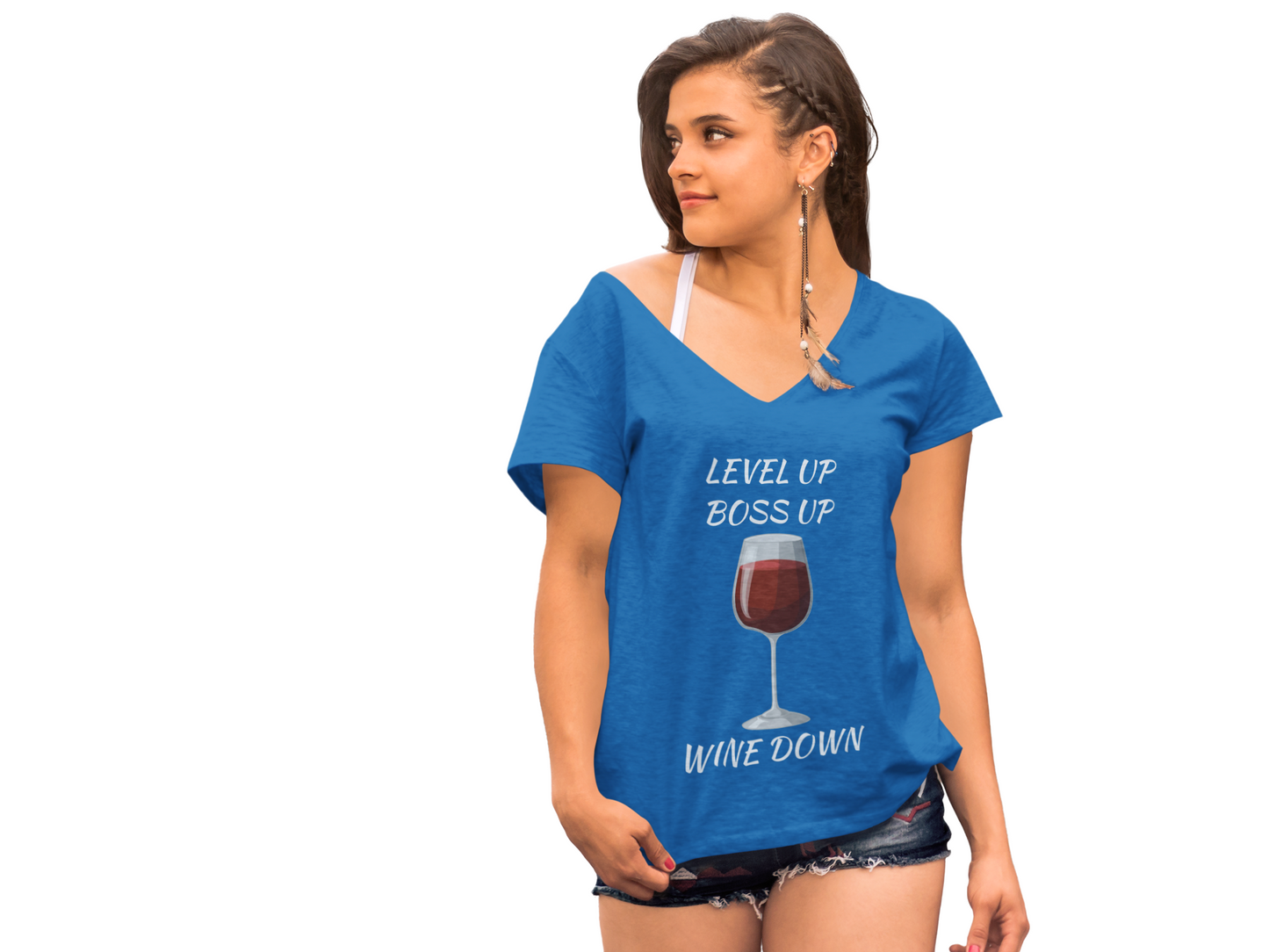 "Wine Down" V-Neck Tee