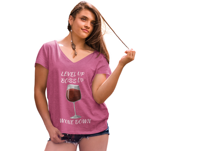 "Wine Down" V-Neck Tee
