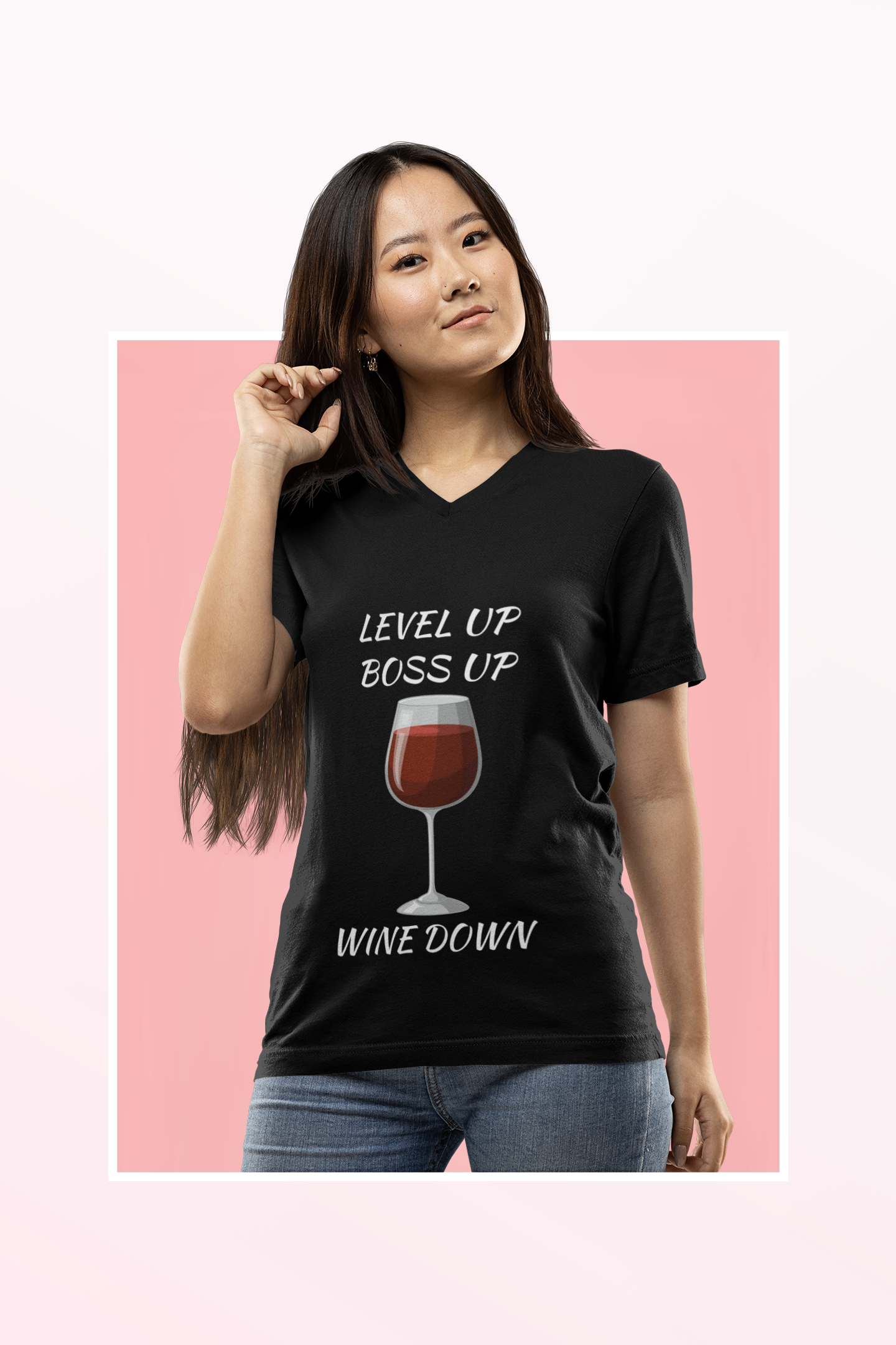 "Wine Down" V-Neck Tee