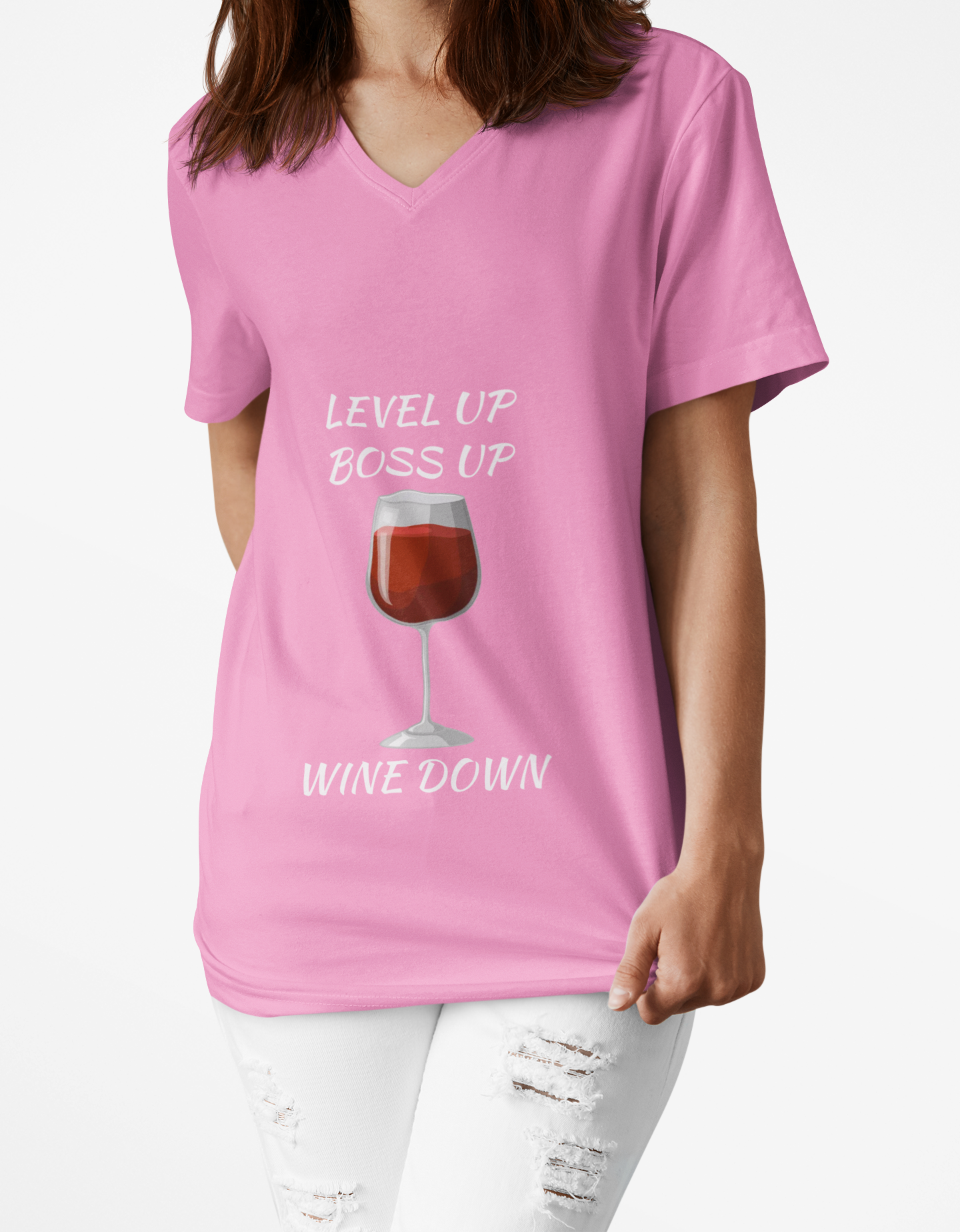 "Wine Down" V-Neck Tee
