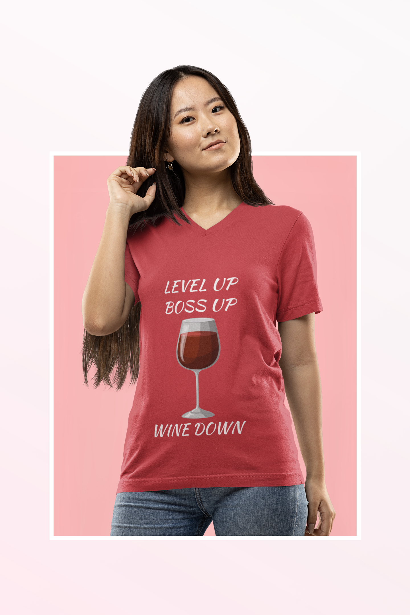"Wine Down" V-Neck Tee