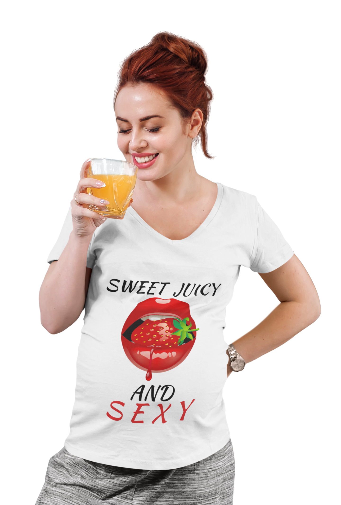 "Sweet Juicy and Sexy" Ladies V-Neck Tee