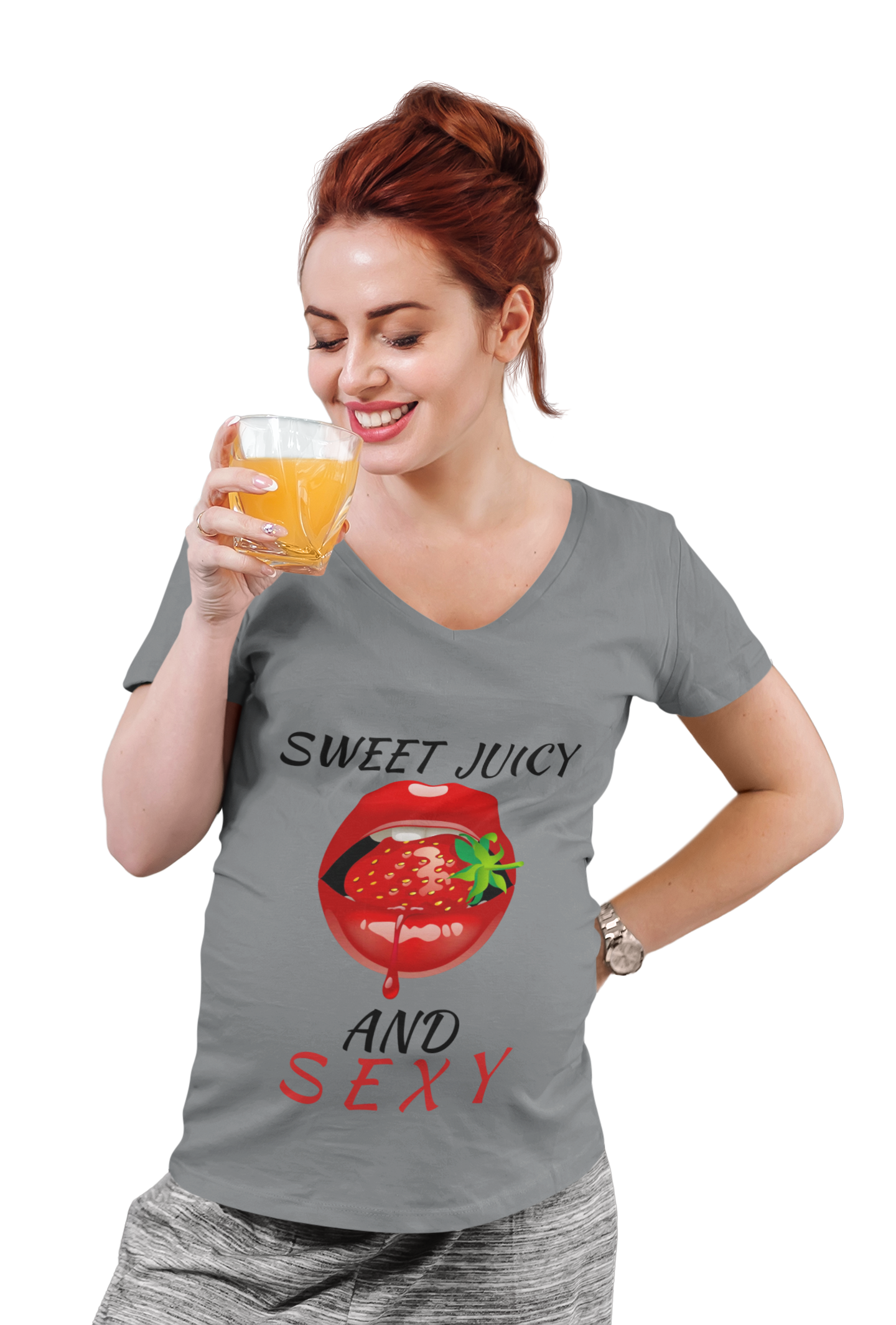 "Sweet Juicy and Sexy" Ladies V-Neck Tee