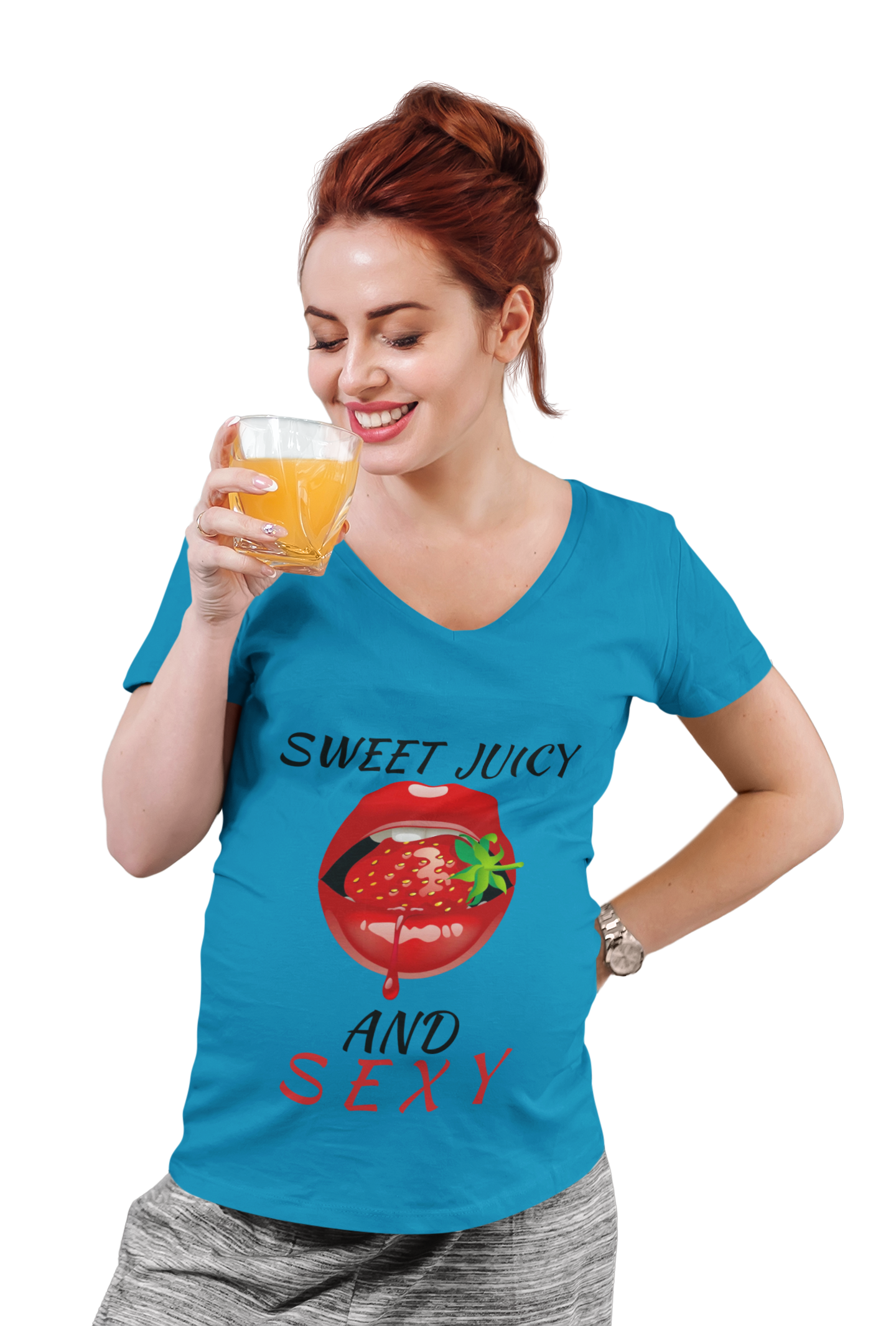 "Sweet Juicy and Sexy" Ladies V-Neck Tee
