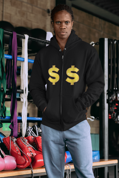 Dollar Sign Full-Zip Hoodie