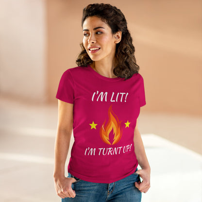 "I'm Lit! I'm Turnt Up!" Flame Graphic Tee
