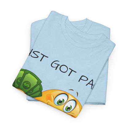 Just Got Paid Let's Get Lit Emoji Money Tee — Funny Payday Graphic T-Shirt