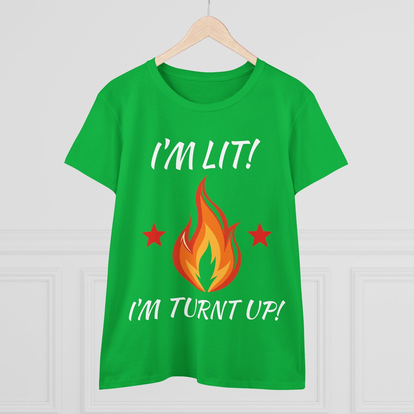 "I'm Lit! I'm Turnt Up!" Flame Graphic Tee