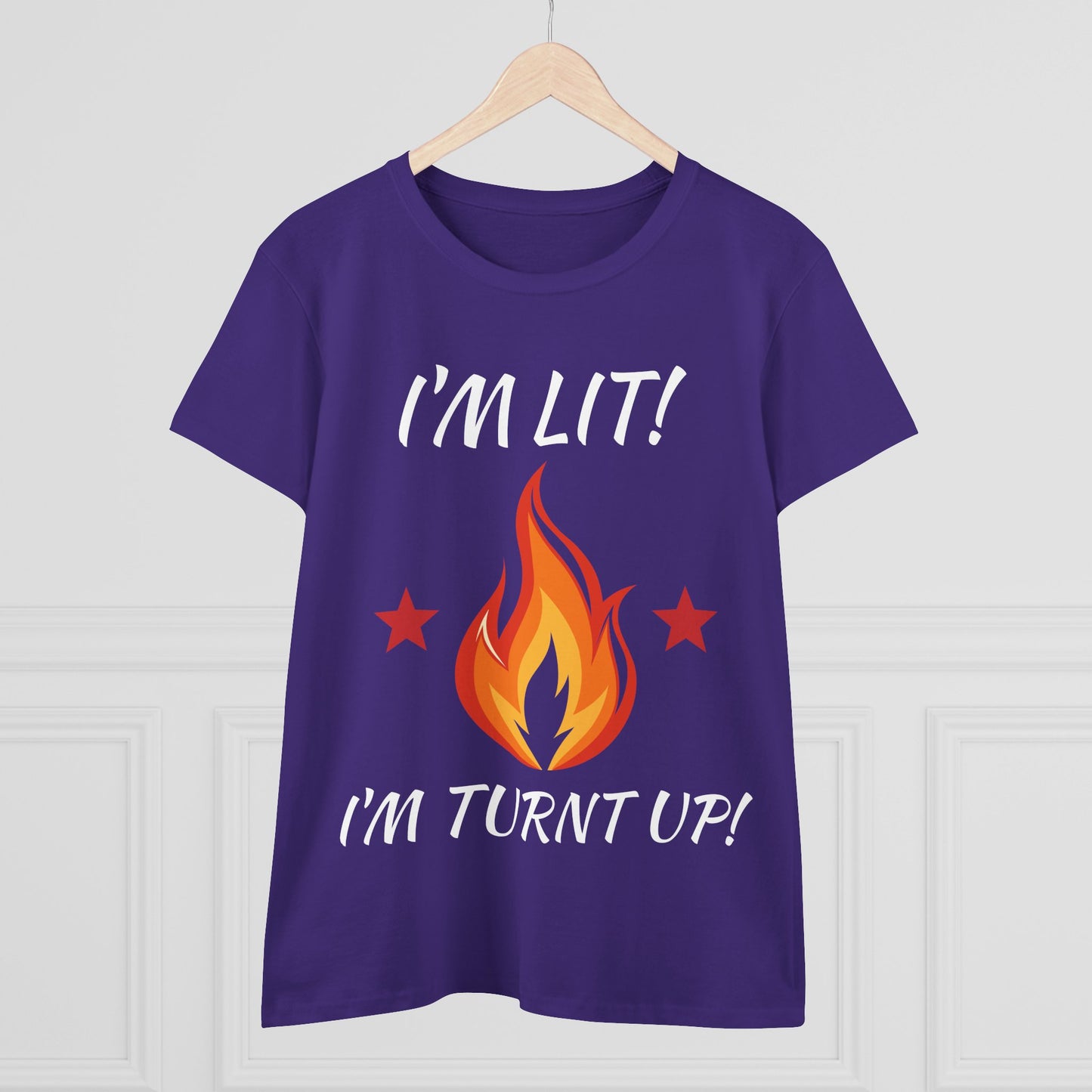 "I'm Lit! I'm Turnt Up!" Flame Graphic Tee