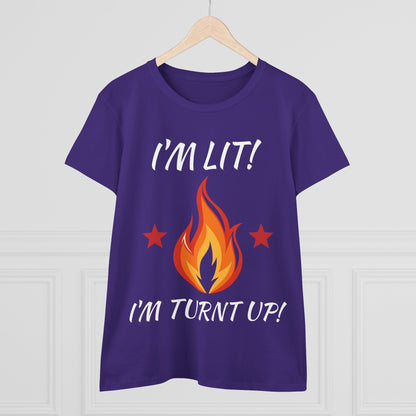 "I'm Lit! I'm Turnt Up!" Flame Graphic Tee